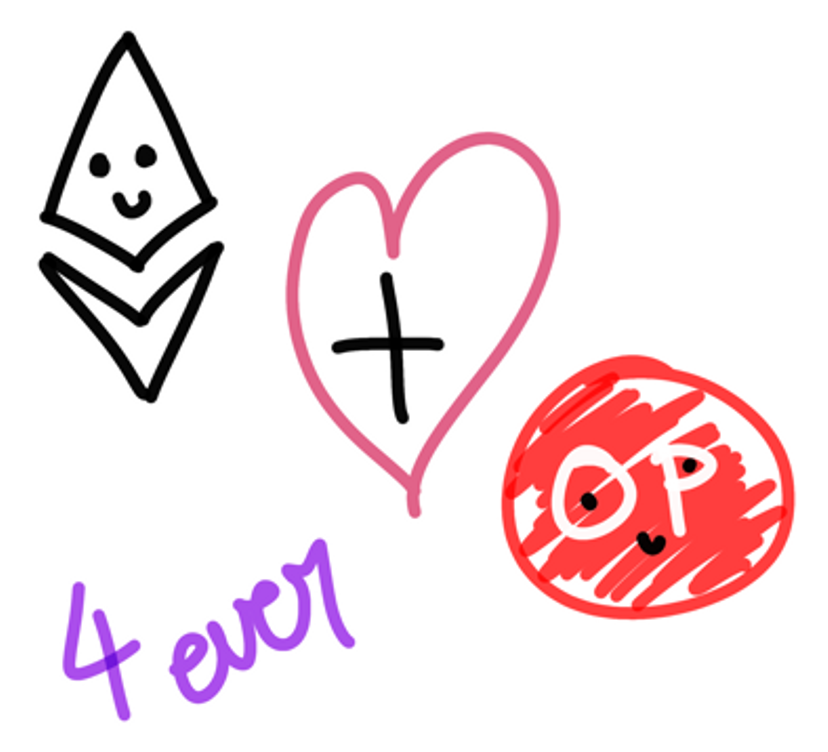 Ethereum and Optimism Forever Doodle.